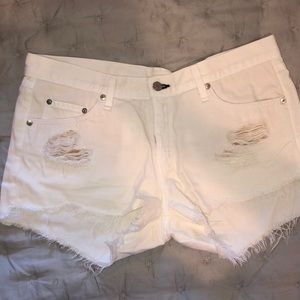 rag & bone White Denim Jean Shorts